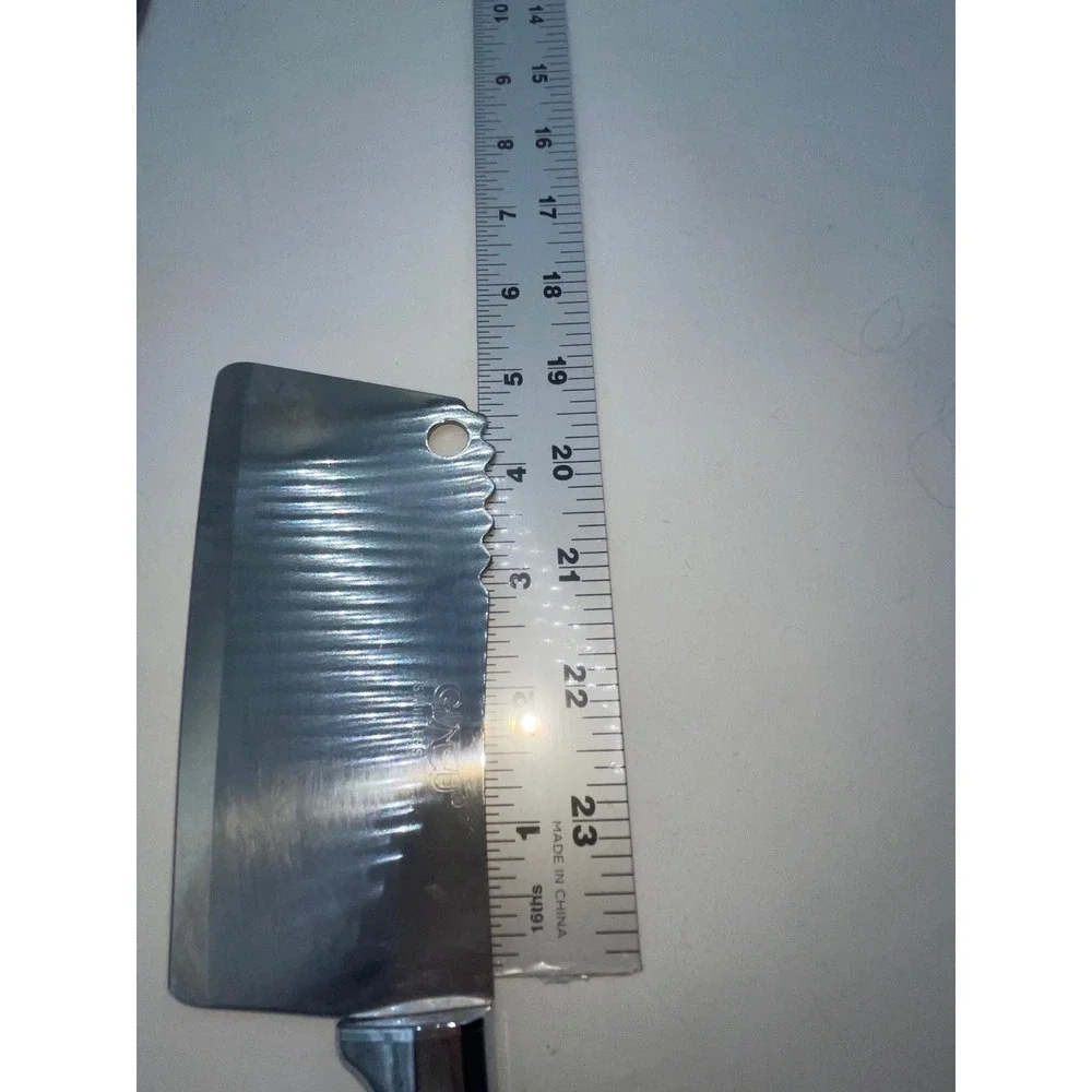 Ginsu Knife Brown Plastic Handle Stainless USA Chef Knife & Meat Cleaver